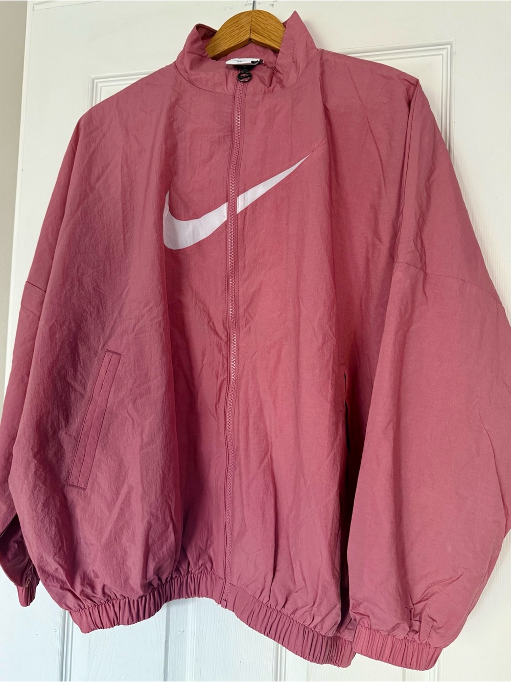 NEW Nike Pink Swoosh Zip-Up Windbreaker Jacket